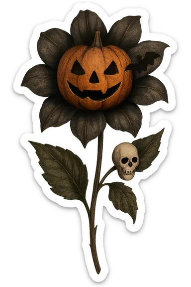Halloween flower, remove background sticker