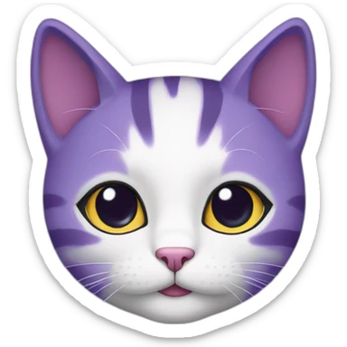 Lovely purple cat sticker