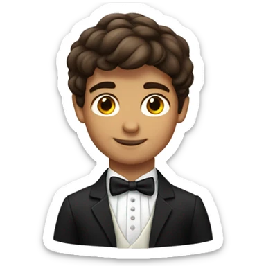 Portuguese boy with brown hair as a groom sticker