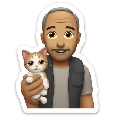 cat father and kitten sticker