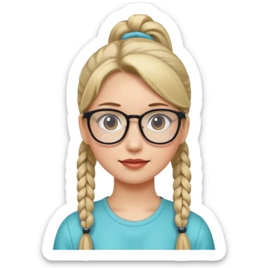 Ponytail Girl with Glasses sticker