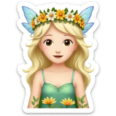 Fairy frolicking in a field sticker