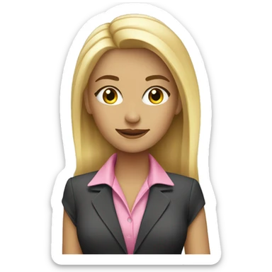 A business blonde girl wearing pink   sticker