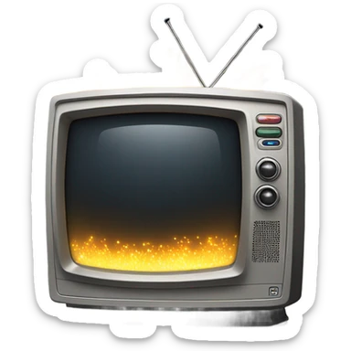 Modern TV with sparks sticker