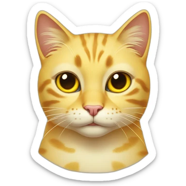 yellow smirking cat with one raised eyebrow sticker