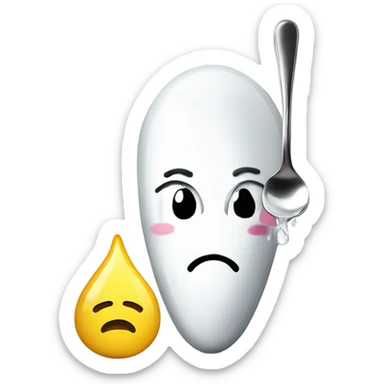 Add a spoon of sugar and a lighter under the spoon in front of a crying face  sticker