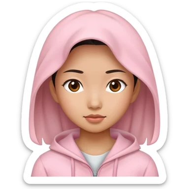 asian yoga girl light pink clothes  sticker