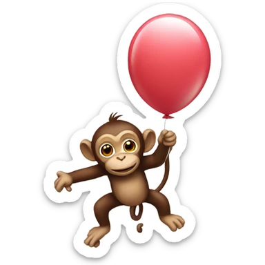 Monkey flying with balloon sticker