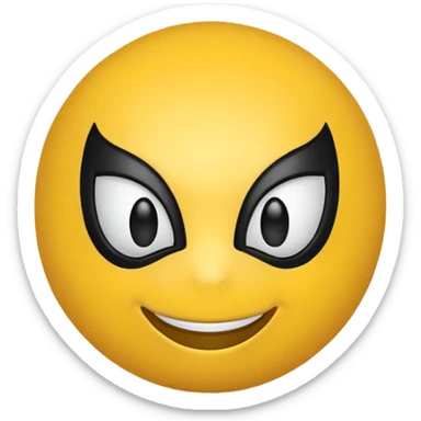 create a yellow emoji of spiderman. style old emoji sticker