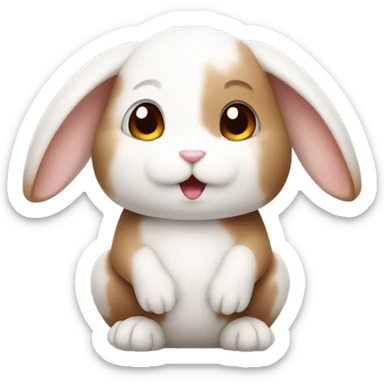 Cute Little Rabbit with white and Brown gut sticker
