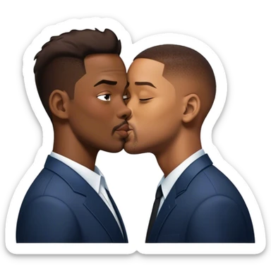 chris rock kissing will smith sticker