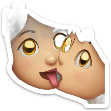 the cat licking a girl's cheek  sticker