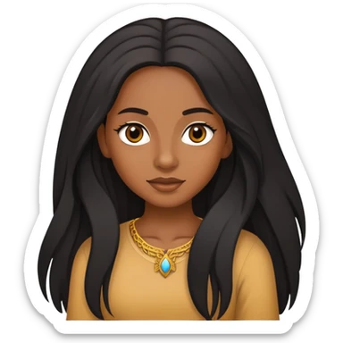 mi amiga negra con pelo largo sticker