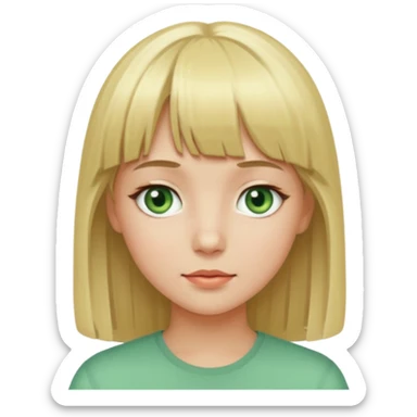 Ragazza bionda con la frangetta con gli occhi verde chiaro sticker