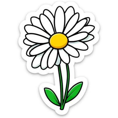 single daisy flower sticker
