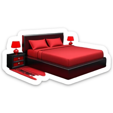 Basement room with black marble and red gemstones and edgy gothic cool feel sticker