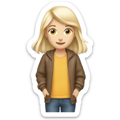 Brunette ￼ girl in love ￼with a blonde boy ￼ sticker