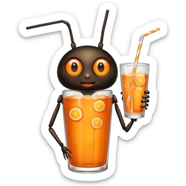 bug drinkig soda sticker