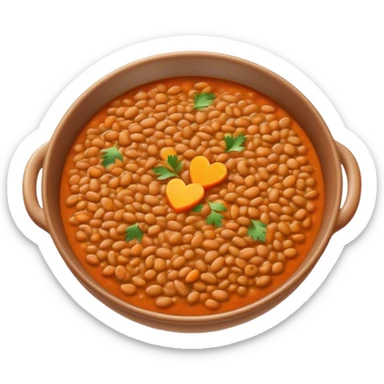 Cinematic Realistic Dal Dish Emoji, featuring a hearty lentil stew with aromatic spices rendered with lifelike textures and warm, comforting lighting. sticker