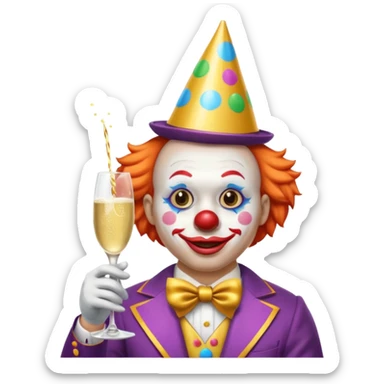 Clown on New Year’s Eve 2026 sticker
