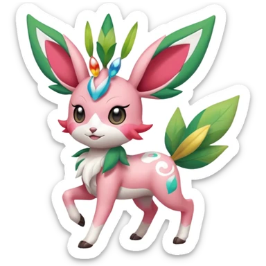 Meloetta-Shaymin-Sylveon-Leafeon-Pokémon-Fakémon-creature sticker
