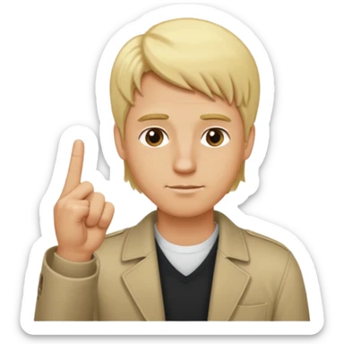 blonde hair tall thick naked and with middle finger up a man sticker