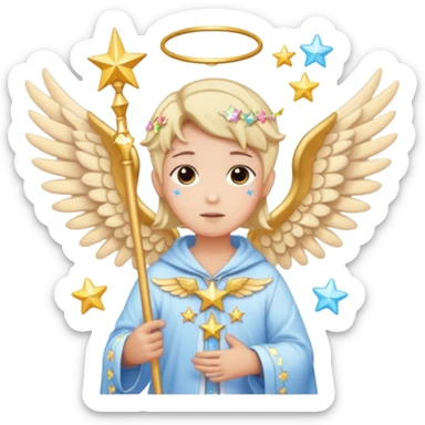 K-pop feeling demonstrates decided decorate decora cutecore starlight star staff with wings and other angel sticker