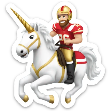 Travis Kelce riding a unicorn sticker