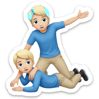 full body boy blue eyes blonde hair crawling hug other full body boy blue eyes blonde hair sticker
