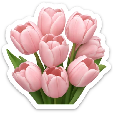pastel pink tulip flower bouquet sticker
