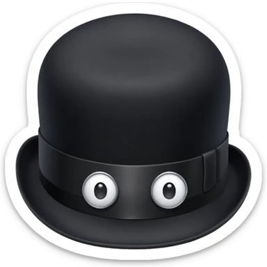 simple black bowler hat only sticker