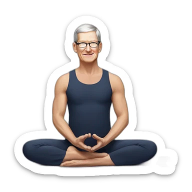 tim cook doing yoga sticker
