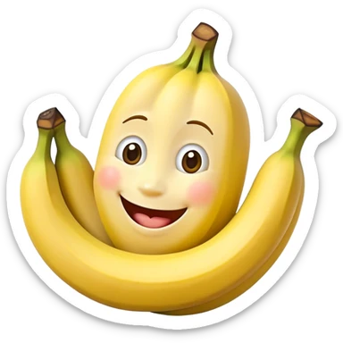 Dyeing banana with a face and family  sticker