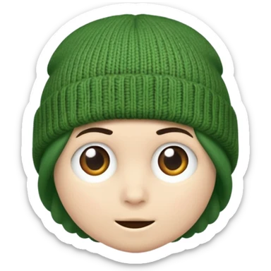 a green beanie by itself  sticker