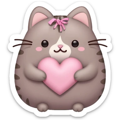 pusheen heart Pink cute sticker
