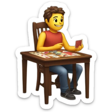 card game with friend on iphone sticker