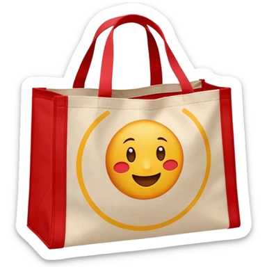 Reusable red Tote Bag sticker