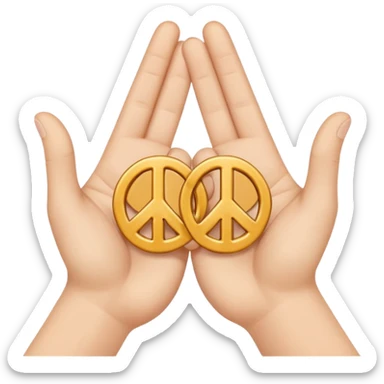 Two hands interlocking peace signs. Like two of these emojis ✌️ only horizontal. And they are locking with each other  sticker