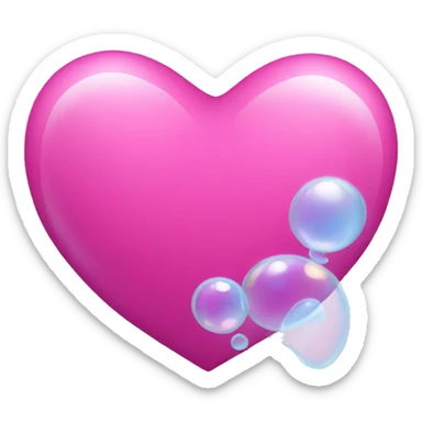 Bubble heart sticker