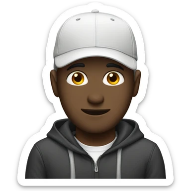 Tall white guy in hoodie baseball cap sticker