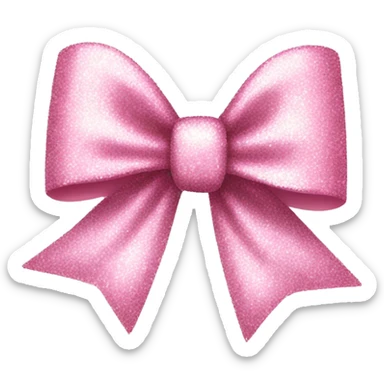 light pink glitter shimmering bow sticker