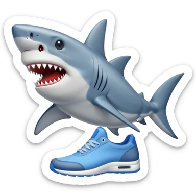 Tralalero tralala shark with blue shoes with feet sticker