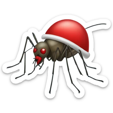 Christmas hat mosquito  sticker