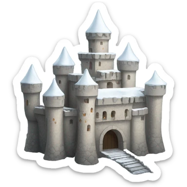 heavy snow-covered castle sticker