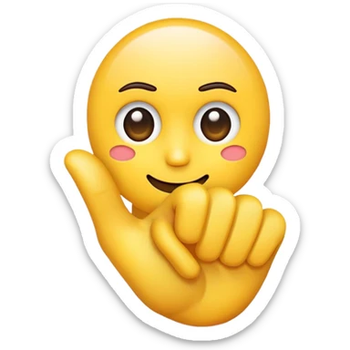 Make an emoji with a finger pointing toward the emoji head. Discord-style. sticker