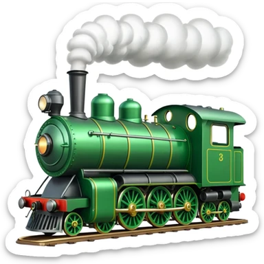 Create a green steam train sticker