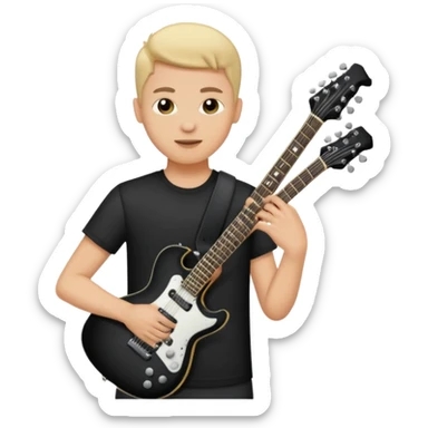 🙂 bu emojinin elinde eloktronik gitar olsun elektronik gitar siyah olsun sticker