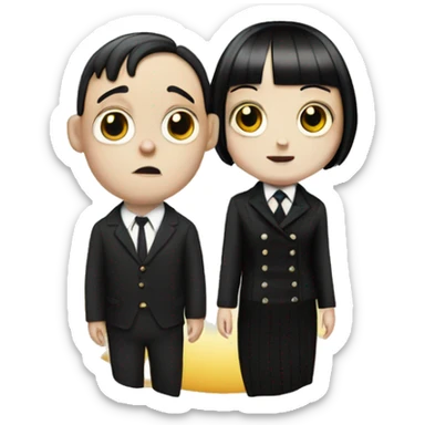 Pugsley and Wednesday addams  sticker