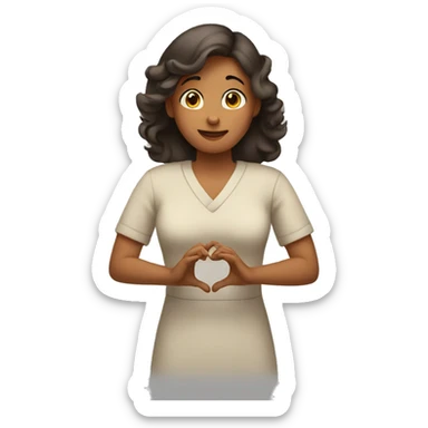 mother showing an X with her hands sticker