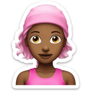 working out girl pink  sticker